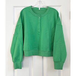 Wishlist Green Henley Sweatshirt - MEDIUM